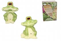 Figura ogrodowa żaba, czujnik ruchu 19x15x24cm ceramika