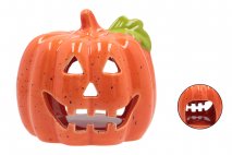 Świecznik Halloween ceramiczny dynia 12,2x12,2x10,8cm