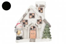 Figura dekoracyjna z LED domek  30,5x19,5x33,5cm
