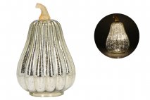 Dekoracja szklana LED Dynia 13,5x21cm