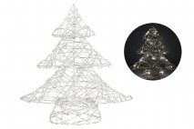 Dekoracja 30LED choinka srebrna 40cm
