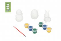 Figurki gipsowe do malowania z farbkami 3szt WN25