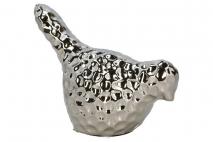 Figurka ceramiczna ptaszek 12x6,5x10,5cm srebrny