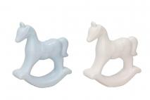 Figurka ceramiczna koń 11x3x10cm mix biały, niebieski