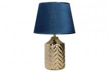 Lampa ceramiczna złoto - niebieska 44x25cm E27