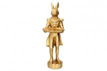 Wielk. Figurka dekoracyjna królik 16x12x40cm, złoty