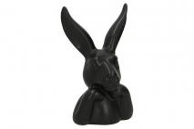 Wielk. Figurka ceramiczna królik 10x9x16,2cm czarny mat