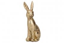 Figurka ceramiczna królik 7x6x18cm złoty