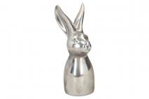 Wielk. Figurka ceramiczna królik 6x5,2x15,7cm, srebrny