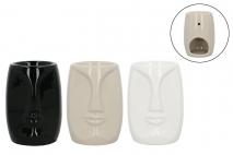 Kominek ceramiczny 7,5x7,5x11cm, kremowy,biały, czarny