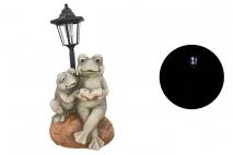 Figura solarna żaba 21,5x18,5x29,5cm magnesia