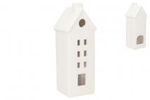 Domek ceramiczny na tealight 7,5x7,5x21cm biały