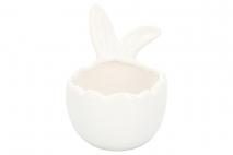 Wielk. Osłonka ceramiczna królik 10,9x10,2x13,4cm biały