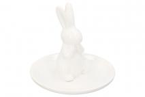 Wielk Figurka ceramiczna królik 11,4x11,4x11cm biały