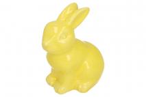 Figura ceramiczna zając 7x5x9cm żółty