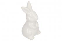Figura ceramiczna zając 4x4x8cm biały