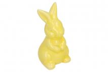 Figura ceramiczna zając 4x4x8cm żółty