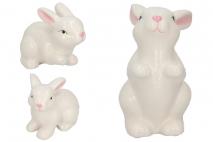 Figura ceramiczna królik mix 12x7x9cm/8x6,5x12cm/ 10,5x7x9,5cm