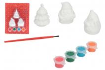 Kpl Figurki gipsowe do malowania z farbkami 3szt 4,5x5cm