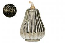 Dekoracja szklana LED Dynia 13,5x21cm