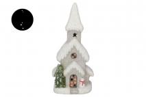 Ozd.boż. Figura dekoracyjna LED domek 24,5x18,5x51,5cm
