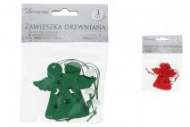 Ozd.boż. Zawieszka drewniana 3szt 5,5x6,5cm