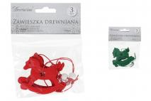 Ozd.boż. Zawieszka drewniana 3szt 5,5x6,5cm