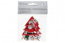 Ozd.boż. Zawieszka drewniana 2szt XMAS