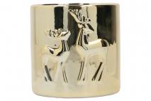 Osłonka ceramiczna 13,5x13,5x13cm złoty, srebrny, czerwony