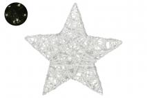 Gwiazda 3D, 30cm, 20LED, srebrny