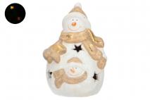 Figura ceramiczna z LED bałwan 10x7,5x13cm