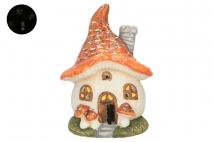 Figura dekoracyjna z LED domek muchomor 25,5x21,4x35,5cm