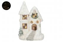 Figurka dekoracyjna z LED domek 16,5x12,5x25cm