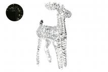 Dekoracja 60LED renifer srebrny 30x25x60cm