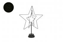 Dekoracja obrotowa 34LED Czarne gwiazdy36x46cm