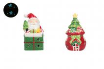 Ozd.boż. Figurka ceramiczna LED 10,5x10,3x18,5cm mix wzorów