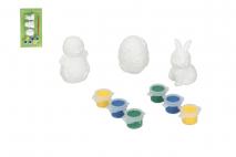 Figurki gipsowe do malowania z farbkami 3szt WN25