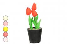 Kwiat sztuczny w doniczce - tulipan h:25cm