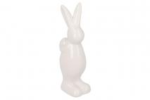Wielk. Figurka ceramiczna zając 4,3x3,3x11cm biały