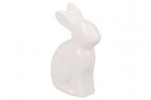 Wielk. Figurka ceramiczna zając 6,5x2,5x7,7cm biały