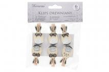 Wielk. Klips drewniany 6szt