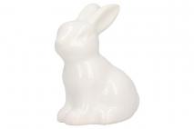 Figura ceramiczna zając 7x5x9cm biały