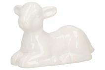 Figura ceramiczna baranek 13,4x6x8,5cm
