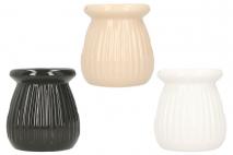 Kominek ceramiczny prążek 10,2x10,2x11cm, mix 3 kolorów
