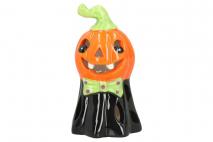 Figurka ceramiczna Dynia w czapce z LED