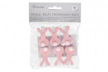 Wielk. Klips drewniany 6szt