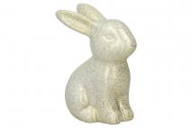 Figurka ceramiczna zając złota 8cm