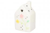 Domek ceramiczny z LED 7,5x5,7x13cm