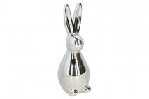 Figura ceramiczna Zając srebrny 18,5cm