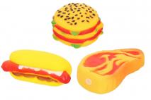 Zabawka dla psa hamburger 7cm hotdog 10,5 cm stek 9,5 cm